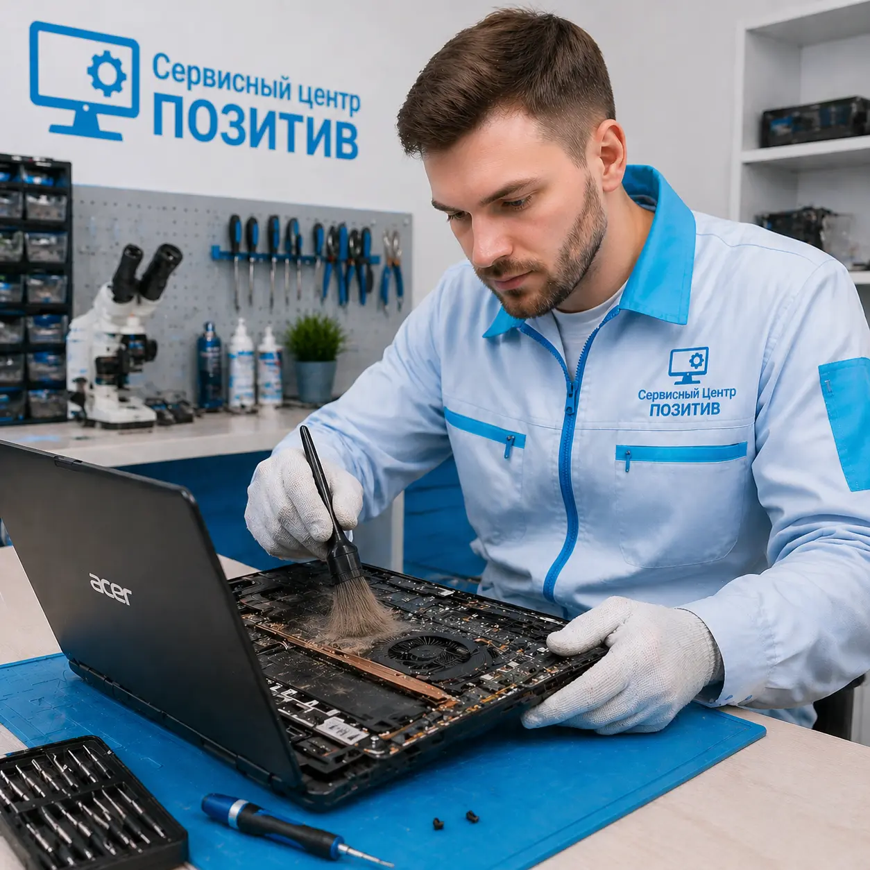 Чистка ноутбука Acer от пыли в Ревде | Замена термопасты