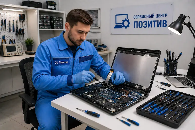 Замена шлейфа матрицы ноутбука в Ревде