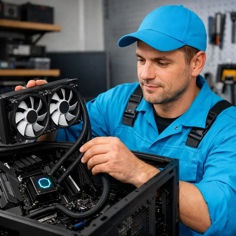 Установка водяного охлаждения на компьютер в Ревде